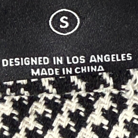 MIOU MUSE Plaid Button Down Shirt Black & White Size Small - Picture 3 of 11